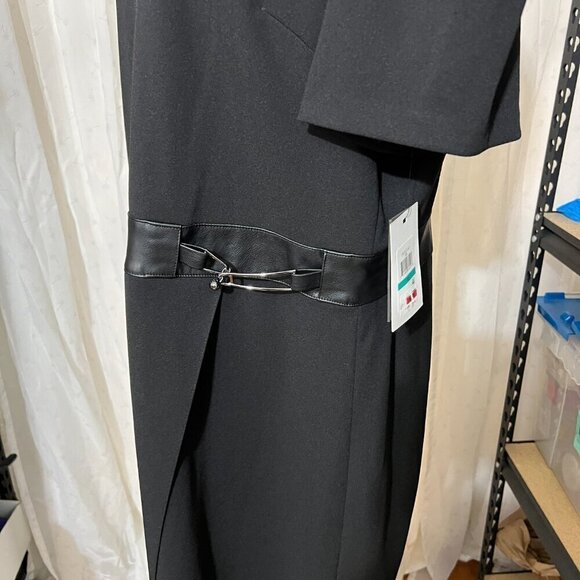 DKNY Womens Faux Wrap Polyester Sheath Dress Sz 2 in Black - Picture 6 of 11